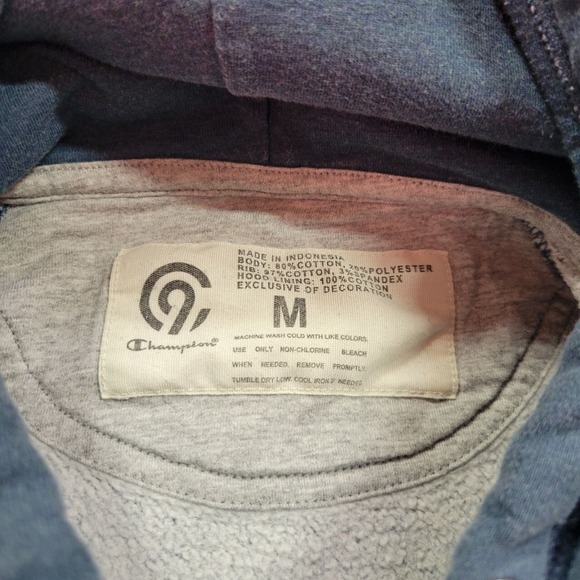 Champion Hoodie Mens Medium‎ Gray Pullover Long Sleeve Front Pocket Streetwear - Picture 2 of 8